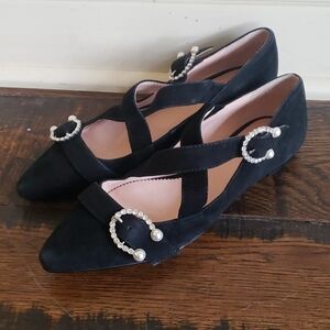 J. Crew Marina Criss Cross Buckle Velvet K3081